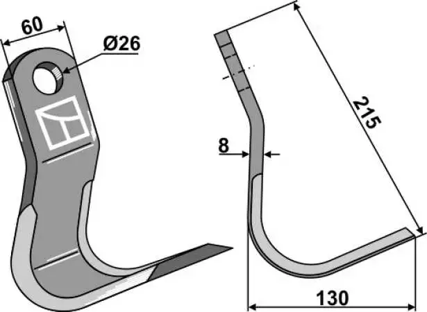 Y-Messer 215x60mm